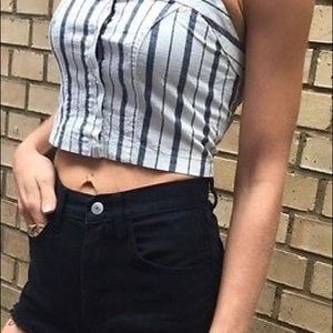 Brandy Melville Striped Astrid Tank Top Crop